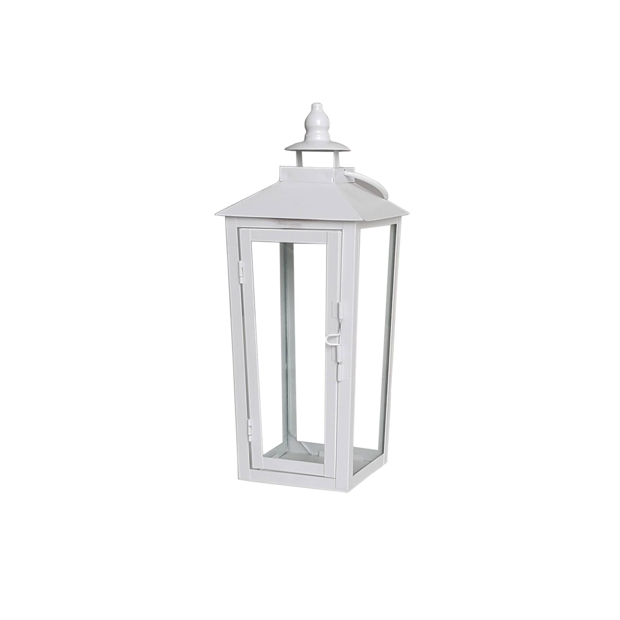 12.2" White Metal Lantern by Ashland®